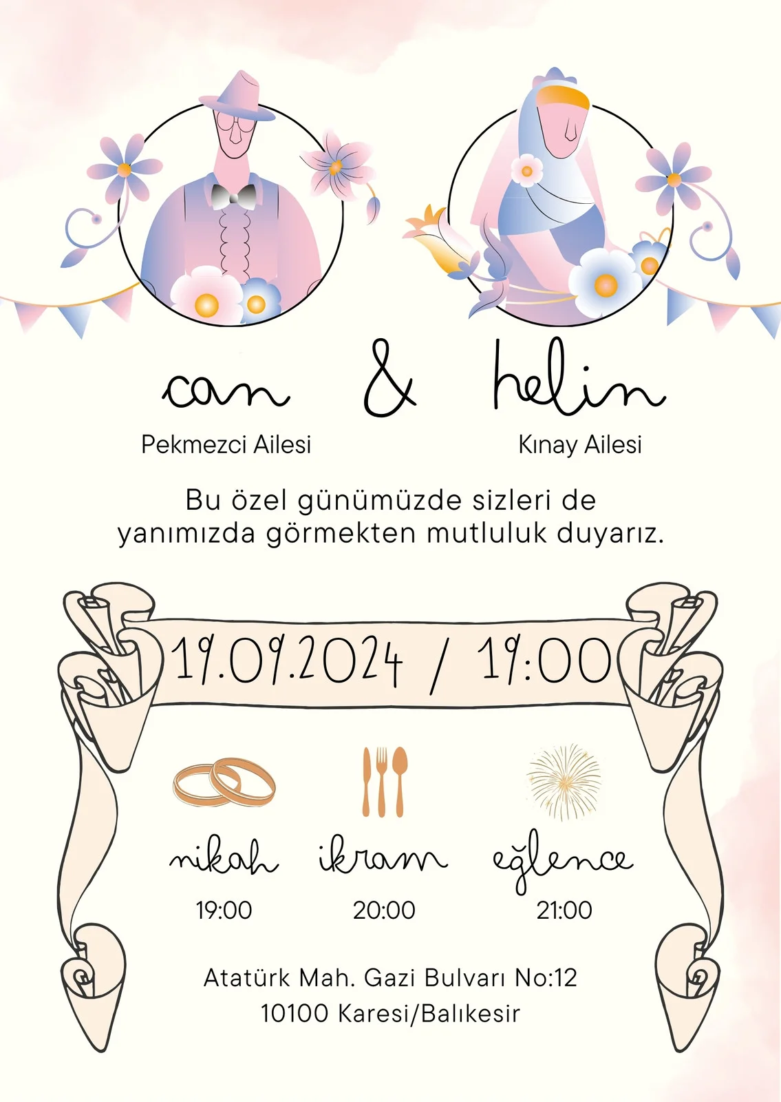 Zarif Davetiye Modeli #100