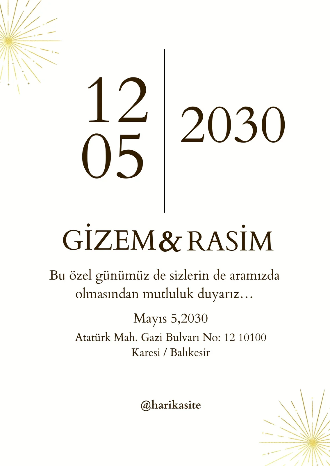 Zarif Davetiye Modeli #101