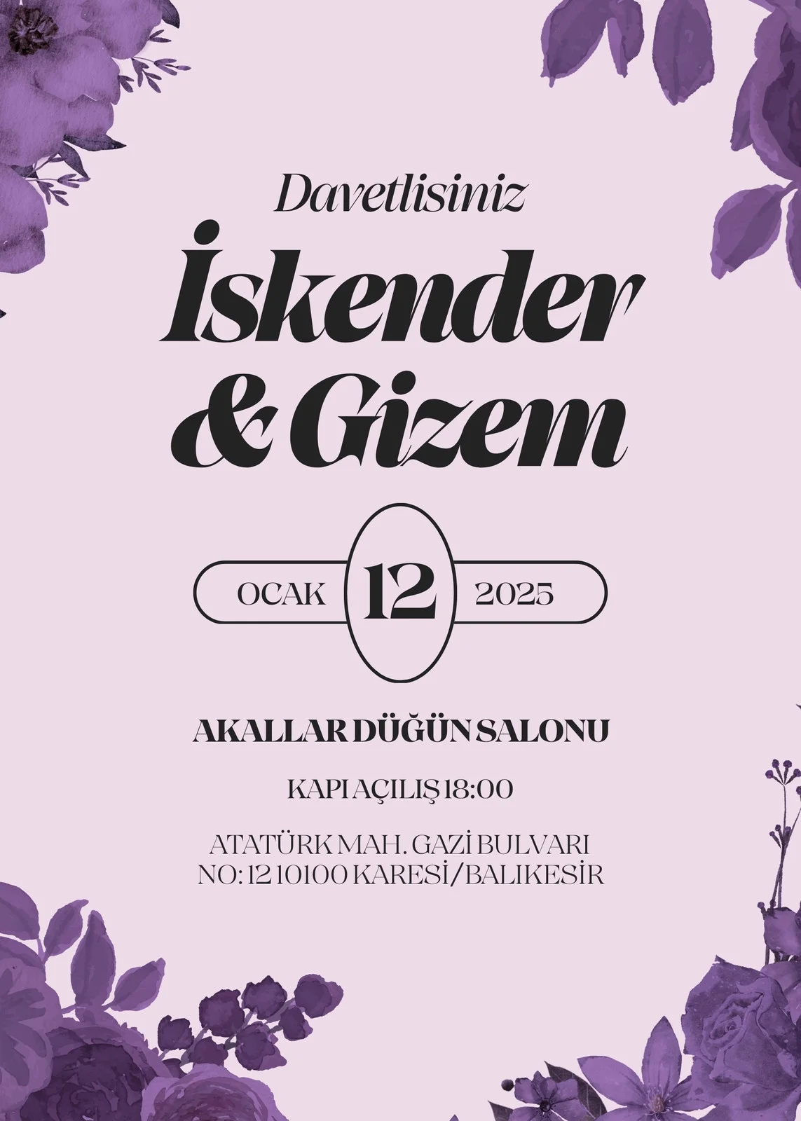 Zarif Davetiye Modeli #104