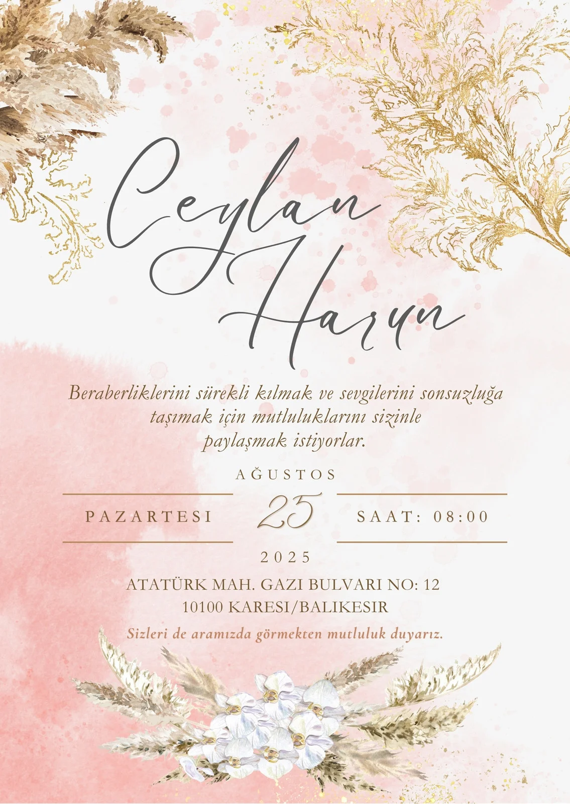 Zarif Davetiye Modeli #108