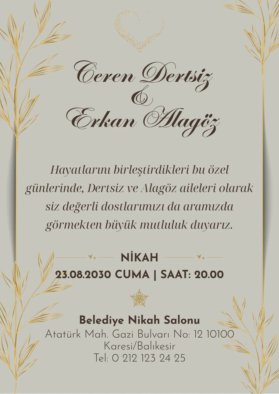 Zarif Davetiye Modeli #124