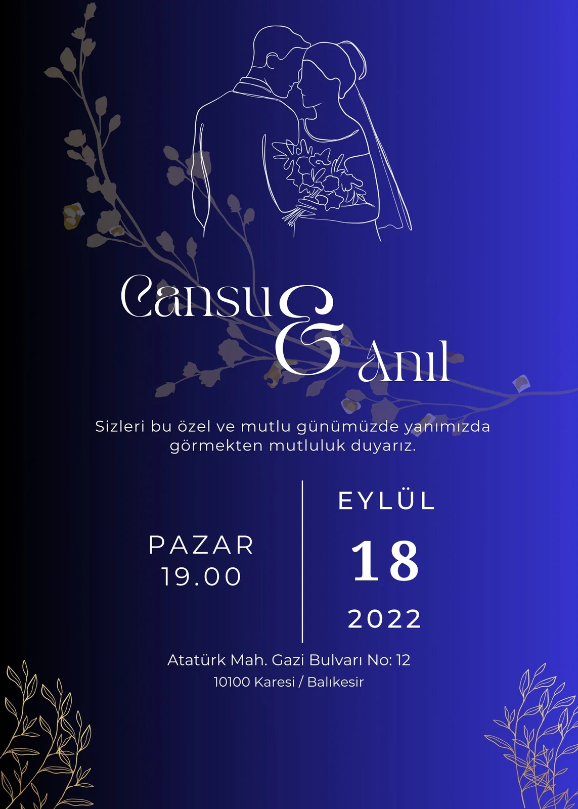 Zarif Davetiye Modeli #128