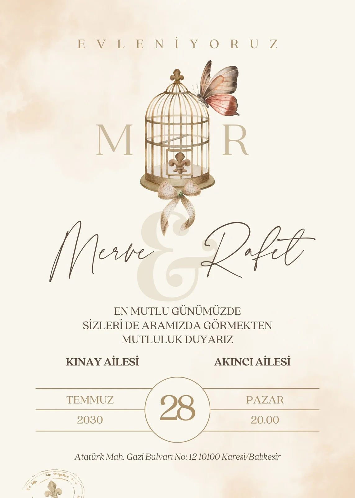 Zarif Davetiye Modeli #150