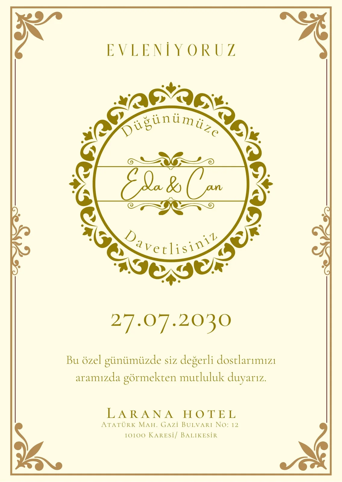 Zarif Davetiye Modeli #151
