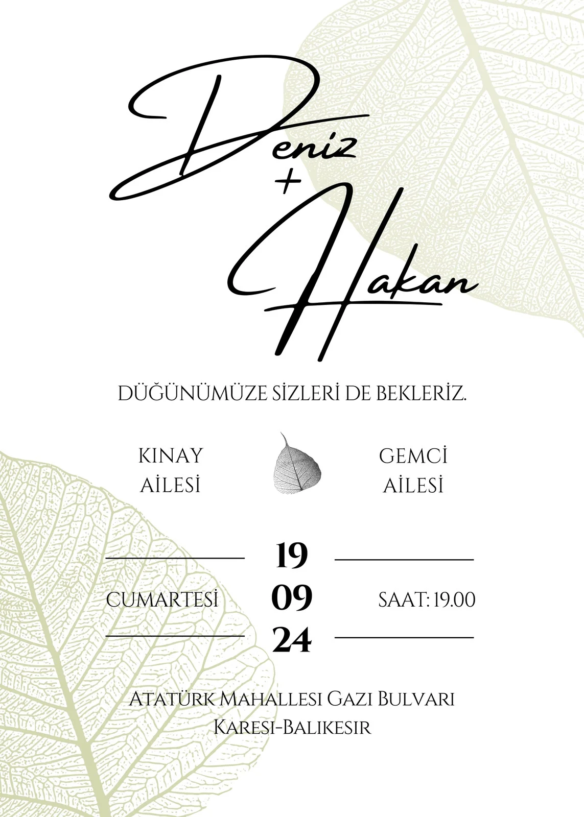 Zarif Davetiye Modeli #157
