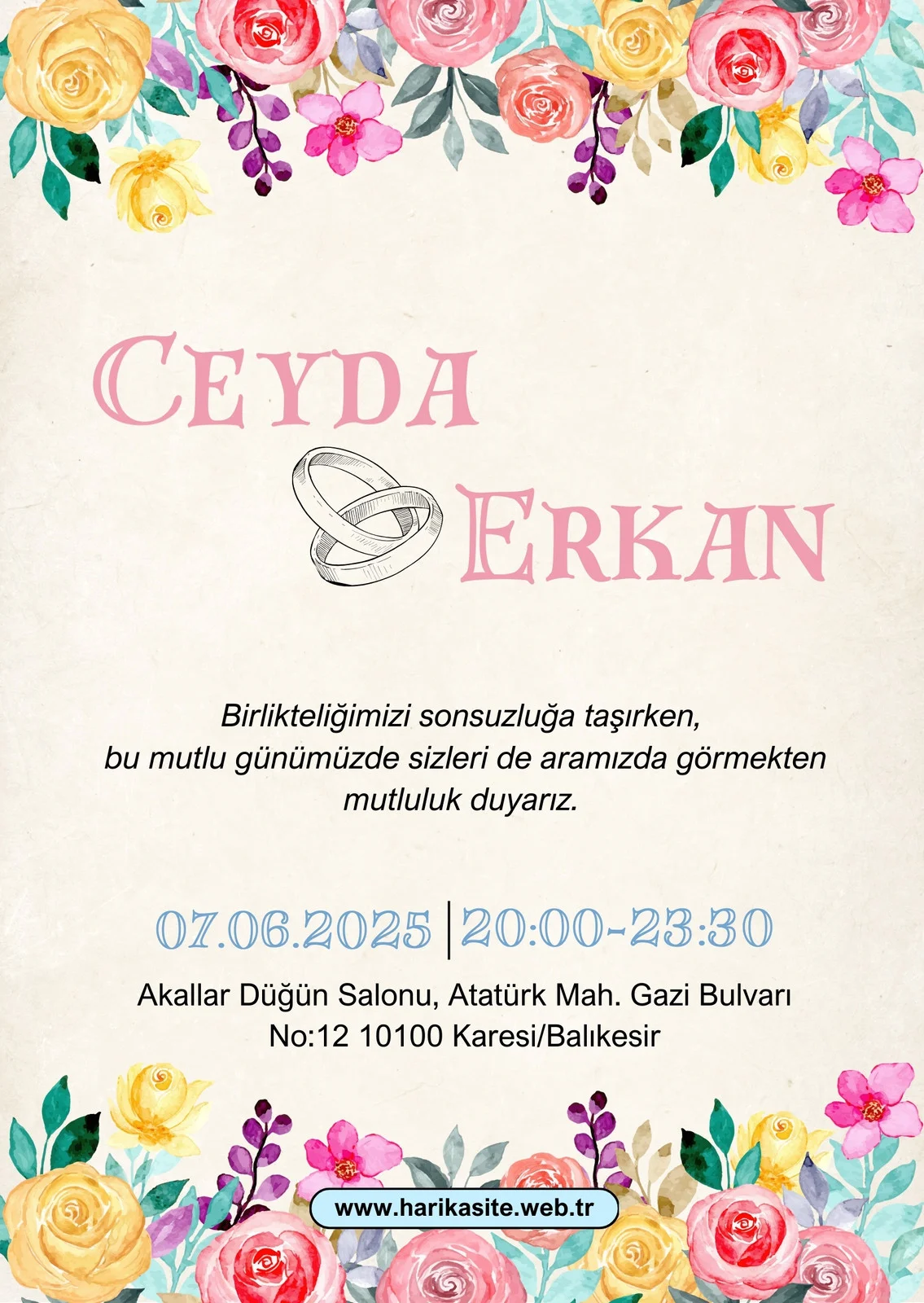 Zarif Davetiye Modeli #161