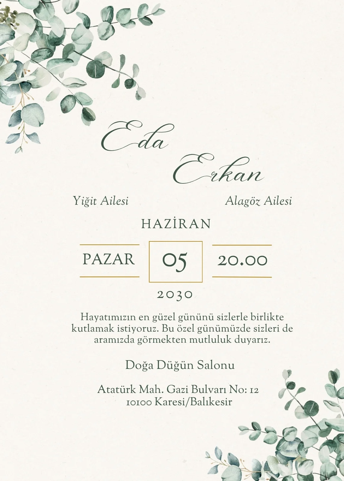 Zarif Davetiye Modeli #166