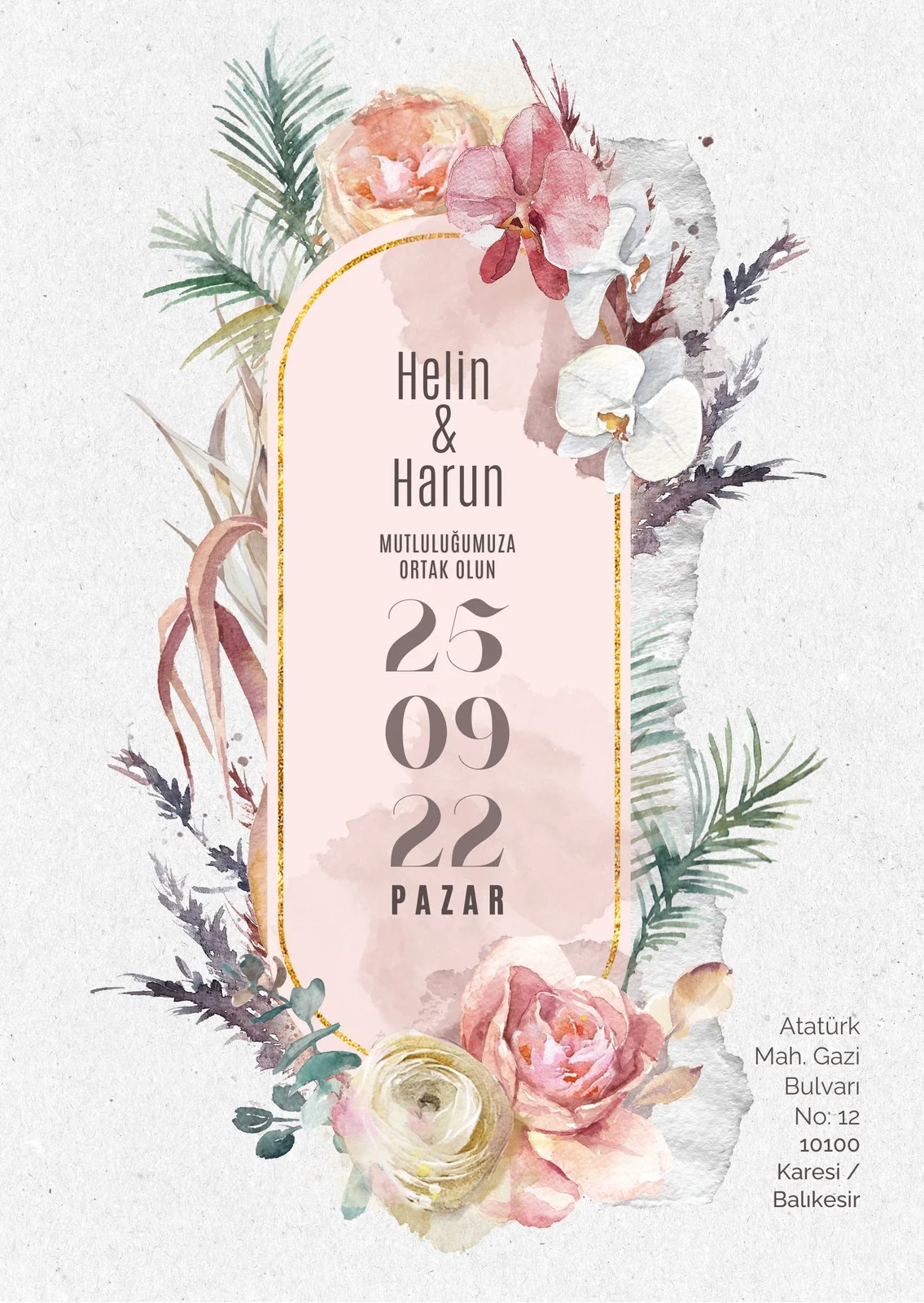 Zarif Davetiye Modeli #167