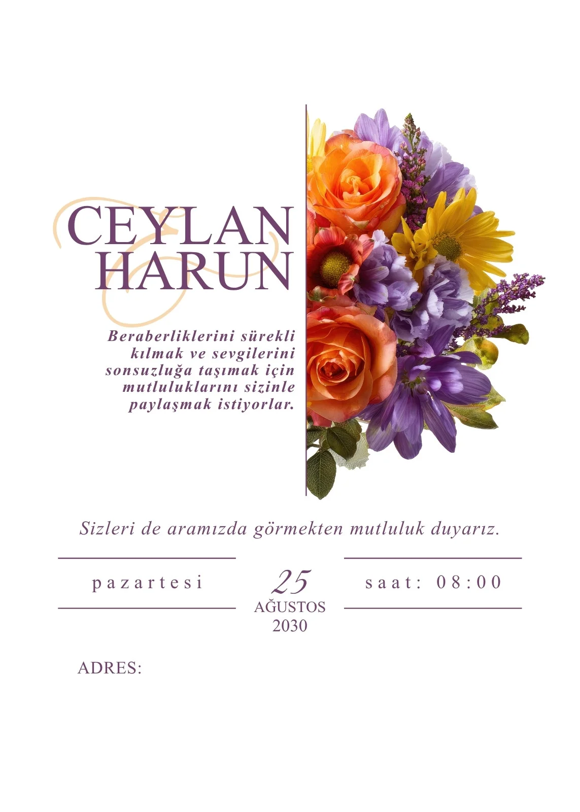 Zarif Davetiye Modeli #172