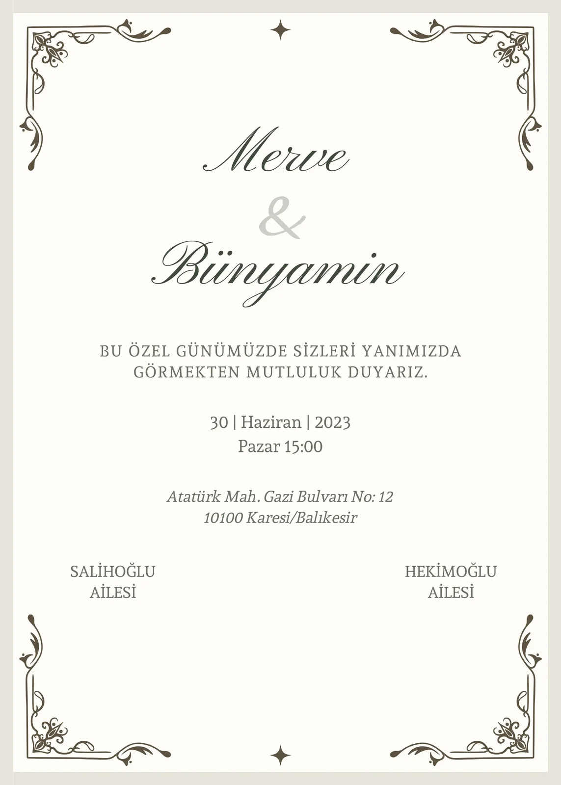 Zarif Davetiye Modeli #197