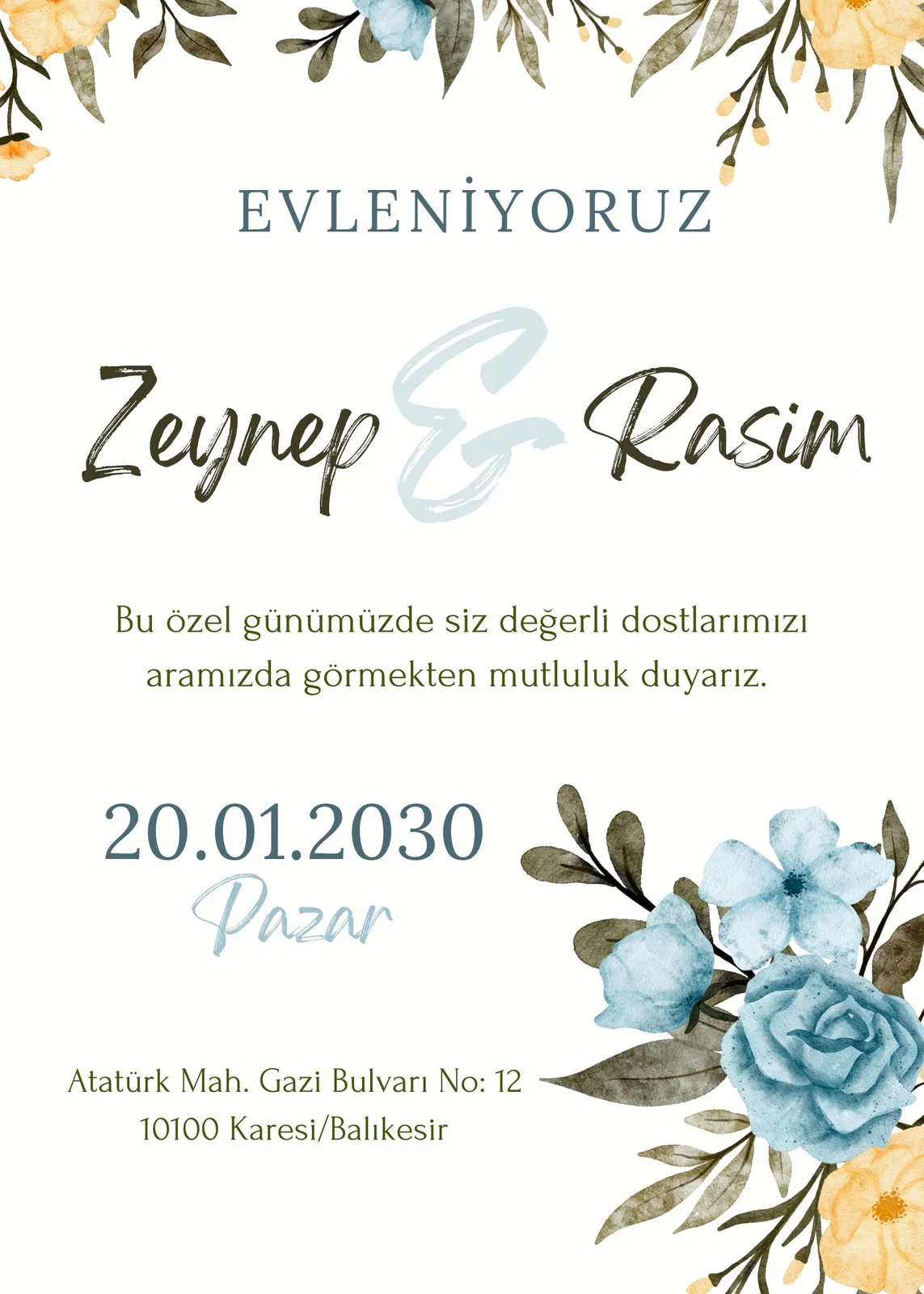Zarif Davetiye Modeli #199